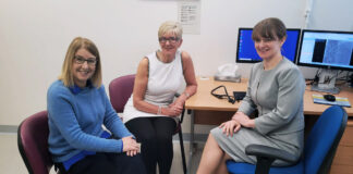 Professor Lis Neubeck, Jackie Turnball and Dr Anne Scott are pictured at one of the new monthly SCAD clinics taking place at Forth Valley Royal Hospital.