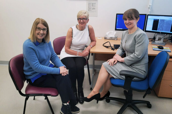 Professor Lis Neubeck, Jackie Turnball and Dr Anne Scott are pictured at one of the new monthly SCAD clinics taking place at Forth Valley Royal Hospital.