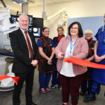 Radiology staff, senior clinical and service leads and representatives from Canon Medical Systems are pictured at an event to mark the opening of the new Fluoroscopy and Interventional Radiology suites within the department.