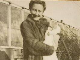 Christine’s birth certificate and photos from her return visit to the castle 80 years later