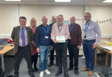 The Estates Dept at Falkirk Community Hospital held a surprise party for Eamon O’Hare who recently retired after 50 years’ service.
