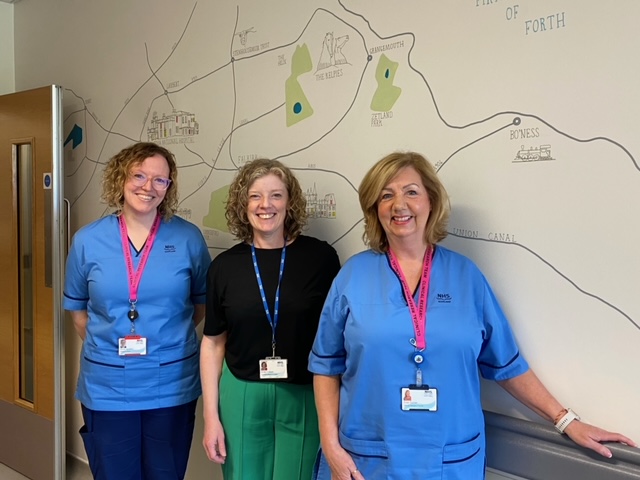 Forth Valley First in Europe to Launch Advanced Lung Cancer Trial Pictured (l-r): Anna Hamilton, Clinical Research Nurse, Dr Nicola Steele, Consultant Oncologist, Trish Turner, Clinical Research Nurse.