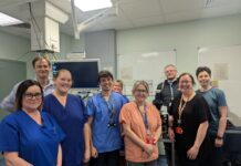Pictured (l-r): Julie Mills, Dr Ronan Breen, Heather Everingham, Dr Jonathan Gareze, Nicole Swanston, Claire Mullen, Calum Granger, Dawn Sutherland, Dr Laura Maclean