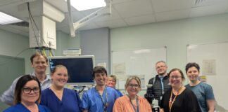 Pictured (l-r): Julie Mills, Dr Ronan Breen, Heather Everingham, Dr Jonathan Gareze, Nicole Swanston, Claire Mullen, Calum Granger, Dawn Sutherland, Dr Laura Maclean