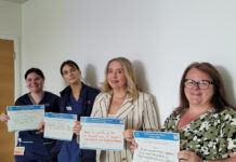 Leading the way in Baby Friendly Standards Pictured (l-r): Jennifer McKenzie, Team Lead for the Willow Team; Gayle Garner, Senior Charge Midwife; Karen Goudie, Executive Nurse Director; and Lynsey Sutherland, Director of Nursing for Community, Mental Health and Learning Disabilities